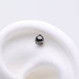 Detail View 1 of Implant Grade Titanium OneFit Threadless Prong Set Glass Ball Top Part-Black