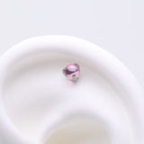 Detail View 1 of Implant Grade Titanium OneFit Threadless Prong Set Glass Ball Top Part-Pink