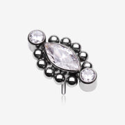 Implant Grade Titanium OneFit Threadless Bali Beads Arc Marquise Sparkle Top Part