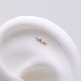Detail View 1 of Implant Grade Titanium OneFit Threadless Rainbow Multi-Gem Sparkle Bar Top Part-Rainbow/Multi-Color