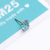 Detail View 4 of Pure24K Implant Grade Titanium OneFit Threadless Aquamarine CZ Prong Set Birthstone Gem Top Part