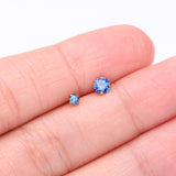 Detail View 3 of Pure24K Implant Grade Titanium OneFit Threadless Sapphire CZ Prong Set Birthstone Gem Top Part