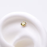 Detail View 1 of Pure24K Implant Grade Titanium OneFit Threadless Peridot CZ Prong Set Birthstone Gem Top Part