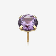 Pure24K Implant Grade Titanium OneFit Threadless Alexandrite CZ Prong Set Birthstone Gem Top Part
