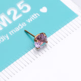 Detail View 4 of Pure24K Implant Grade Titanium OneFit Threadless Alexandrite CZ Prong Set Birthstone Gem Top Part