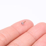 Detail View 2 of Pure24K Implant Grade Titanium OneFit Threadless Alexandrite CZ Prong Set Birthstone Gem Top Part