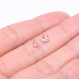 Detail View 3 of Pure24K Implant Grade Titanium OneFit Threadless Pink Rose CZ Prong Set Birthstone Gem Top Part