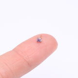 Detail View 2 of Pure24K Implant Grade Titanium OneFit Threadless Amethyst CZ Prong Set Birthstone Gem Top Part