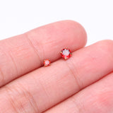 Detail View 3 of Pure24K Implant Grade Titanium OneFit Threadless Garnet CZ Prong Set Birthstone Gem Top Part