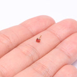 Detail View 2 of Pure24K Implant Grade Titanium OneFit Threadless Garnet CZ Prong Set Birthstone Gem Top Part