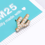 Detail View 4 of Pure24K Implant Grade Titanium OneFit Threadless Sparkle Cactus Multi-Gem Top Part-Clear Gem