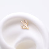 Detail View 1 of Pure24K Implant Grade Titanium OneFit Threadless Sparkle Cactus Multi-Gem Top Part-Clear Gem