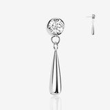 Implant Grade Titanium OneFit Threadless Sparkle Gem Teardrop Dangle Top Part