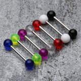 Detail View 1 of UV Acrylic Barbell Tongue Ring-Purple