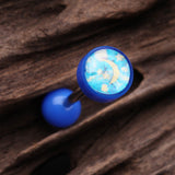 Detail View 1 of Starry Night Icon Top Acrylic Barbell Tongue Ring-Blue