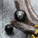 Double Dice Logo Acrylic Barbell Tongue Ring-Black