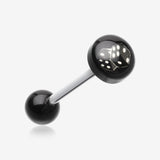 Double Dice Logo Acrylic Barbell Tongue Ring*