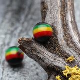 Detail View 1 of Rasta Jamaican Stripe UV Acrylic Barbell Tongue Ring-Rainbow/Multi-Color