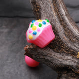 Detail View 1 of Sweet Cupcake Acrylic Barbell Tongue Ring-Pink