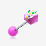 Sweet Cupcake Acrylic Barbell Tongue Ring