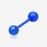 UV Acrylic Flexible Shaft Barbell Tongue Ring-Blue