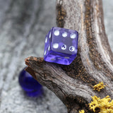 Detail View 1 of Dice Acrylic Top Barbell Tongue Ring-Blue