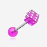 Dice Acrylic Top Barbell Tongue Ring