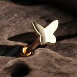 Detail View 1 of Golden Dainty Butterfly Barbell Tongue Ring