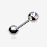 Aurora Gem Ball Steel Barbell Tongue Ring