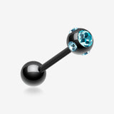 Blackline PVD Aurora Gem Ball Steel Barbell Tongue Ring
