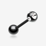 Blackline PVD Aurora Gem Ball Steel Barbell Tongue Ring