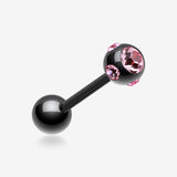 Blackline PVD Aurora Gem Ball Steel Barbell Tongue Ring