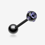 Blackline PVD Aurora Gem Ball Steel Barbell Tongue Ring