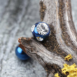 Detail View 1 of Colorline PVD Aurora Gem Ball Steel Barbell Tongue Ring-Blue/Clear