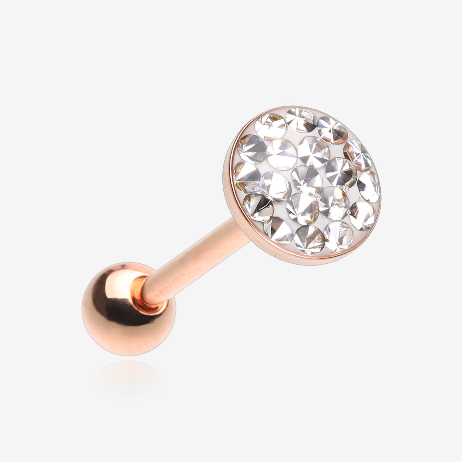 Rose Gold Multi-Gem Sprinkle Dot Sparkle Barbell Tongue Ring-Clear Gem - BM25.com Rose Gold Multi-Gem Sprinkle Dot Sparkle Barbell Tongue Ring-Clear Gem - BM25.com