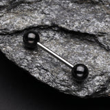 Detail View 1 of Colorline PVD Ball Top Steel Barbell-Black