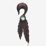 A Pair of Spirit Native Feathers Organic Arang Wood Ear Gauge Taper Hanger