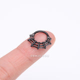 Detail View 2 of Blackline Venomous Spider Web Steel Seamless Clicker Hoop Ring