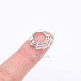 Detail View 2 of Venomous Spider Web Steel Seamless Clicker Hoop Ring