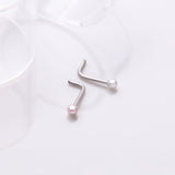 Detail View 1 of 2 Pcs of Assorted Color Pearlescent Luster Ball L-Shaped Nose Ring Package