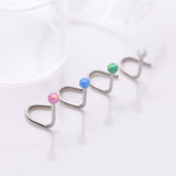 Detail View 1 of 4 Pcs of Assorted Color Fire Opal Ball Top Nose Screw Ring Package
