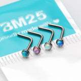 Detail View 1 of 4 Pcs of Assorted Fire Opal L-Shaped Nose Ring Pack
