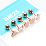 Detail View 1 of 5 Pcs Pack of Rose Gold Assorted Shapes Cartilage Tragus Barbell Earrings