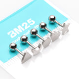 Detail View 1 of 5 Pcs Pack of Assorted Shapes Cartilage Tragus Barbell Earrings