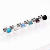 6 Pcs of Prong-Set Stone Top Internally Threaded Labret Package