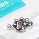 Detail View 1 of 5 Pcs Pack of Assorted Color Iridescent Revo Bezel Set Labrets