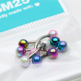 Detail View 1 of 5 Pcs Pack of Assorted Color Iridescent Metallic Coated Steel Curved Barbells