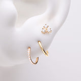 3 Pcs of Assorted Everyday Golden Sparkle Trinity Stud & Clicker Package