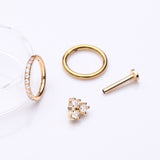 Detail View 1 of 3 Pcs of Assorted Everyday Golden Sparkle Trinity Stud & Clicker Package