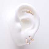 3 Pcs of Assorted Everyday Golden Curvature Sparkle Lined Stud x Clicker Package